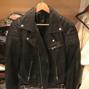 BLK DNM Mens Leather Moto Jacket